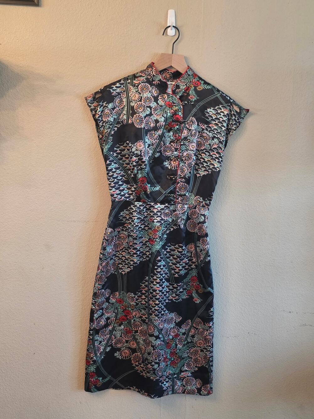VTG Forever 21 Women's Asian Inspired Frog Closure Dress SZ Small 90's